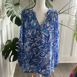 Lilly Pulitzer Elsa Silk Blouse size L